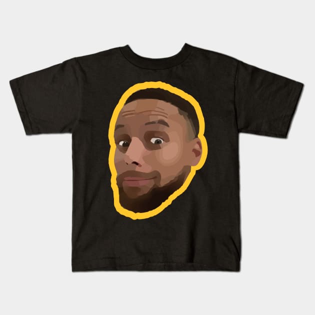 Stephen Curry Memes Face Kids T-Shirt by Playful Creatives